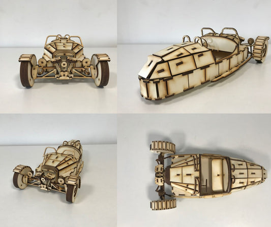 3D drvena slagalica – Morgan 3 Wheeler (40x21,5x12 cm)