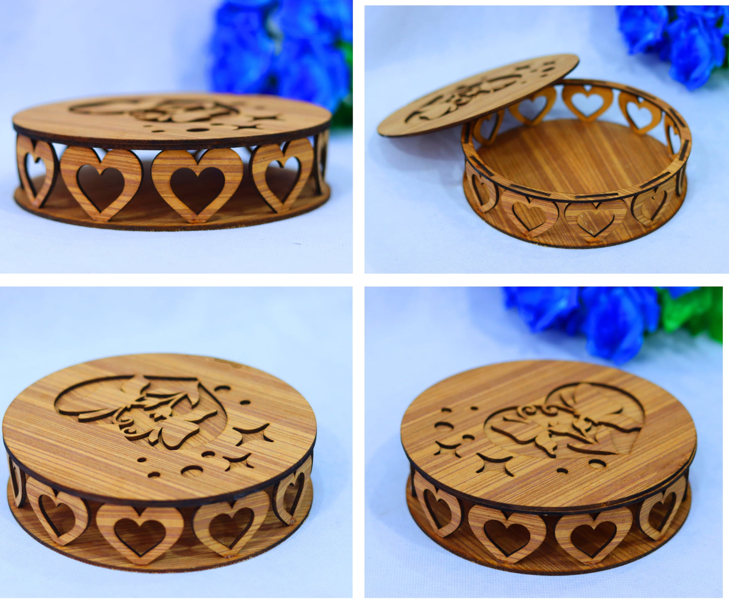 Personalizirana dekorativna drvena kutija okrugla