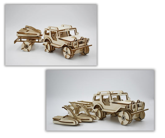 3D drvena slagalica – Jeep terensko vozilo