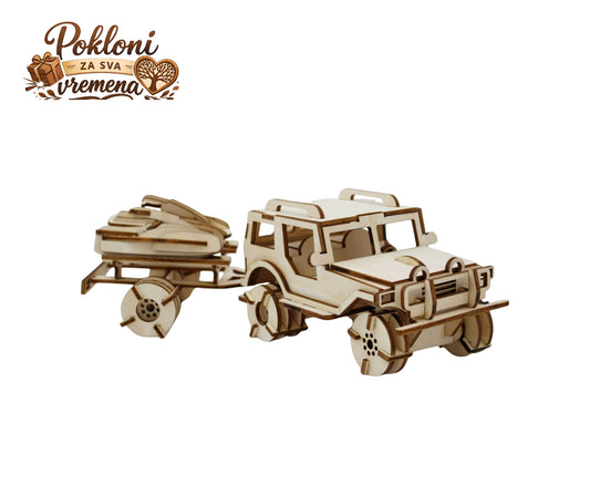 3D drvena slagalica – Jeep terensko vozilo