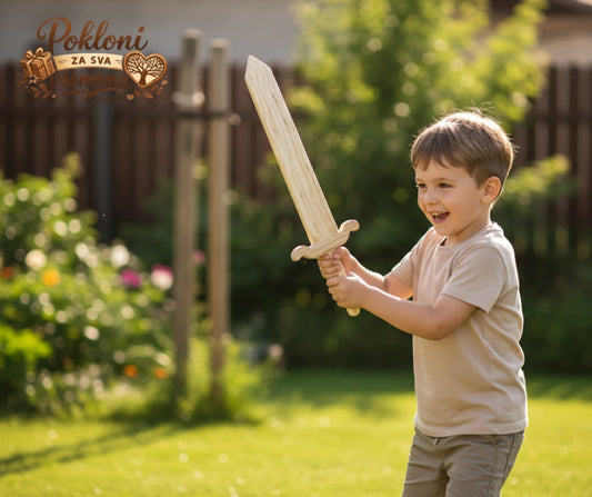 Personalizirani drveni viteški mač