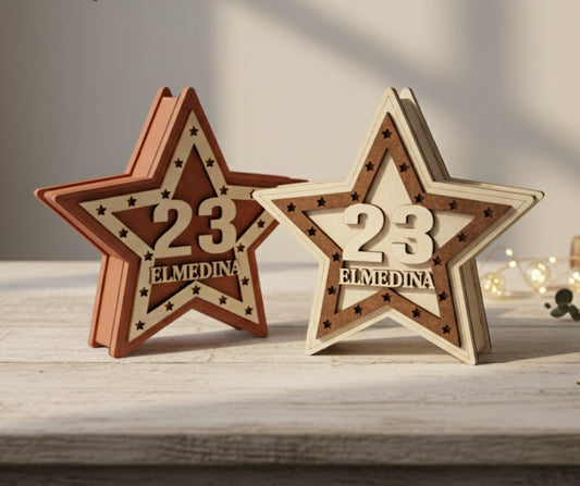 Personalizirana dekorativna drvena kutija zvijezda 23