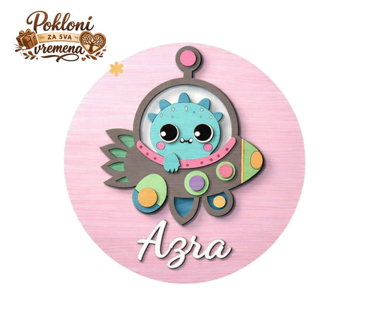 Personalizirani ukras sa imenom za dječiju sobu Svemir